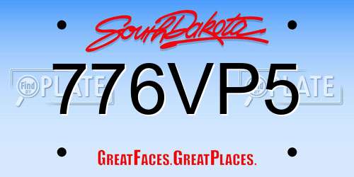 776VP5 South Dakota License Plate