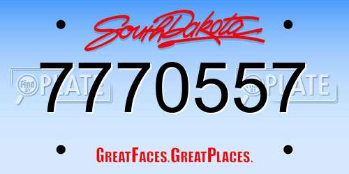 7770557 South Dakota License Plate