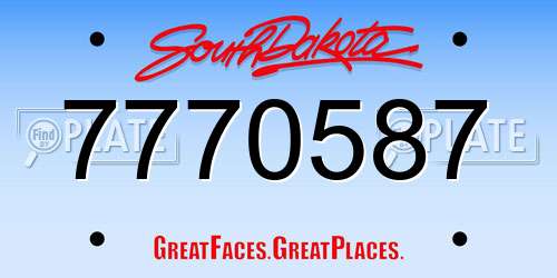 7770587 South Dakota License Plate