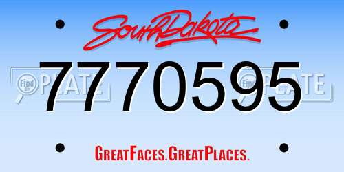 7770595 South Dakota License Plate