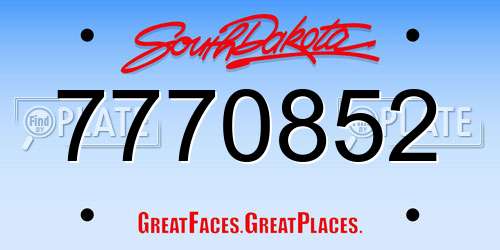 7770852 South Dakota License Plate