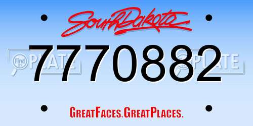 7770882 South Dakota License Plate