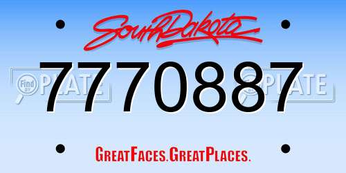 7770887 South Dakota License Plate