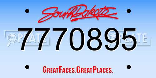 7770895 South Dakota License Plate