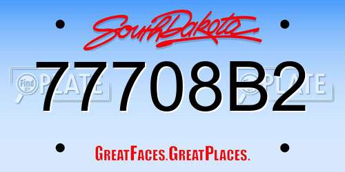 77708B2 South Dakota License Plate