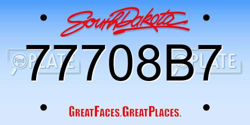 77708B7 South Dakota License Plate