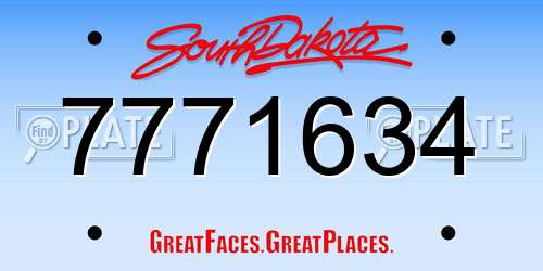 7771634 South Dakota License Plate