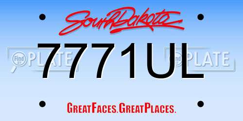 7771UL South Dakota License Plate