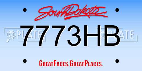 7773HB South Dakota License Plate