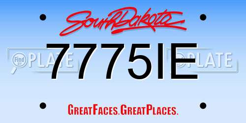 7775IE South Dakota License Plate