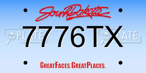 7776TX South Dakota License Plate