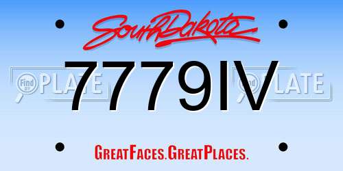7779IV South Dakota License Plate