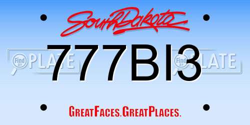 777BI3 South Dakota License Plate