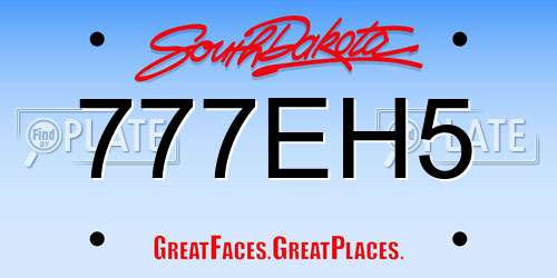 777EH5 South Dakota License Plate
