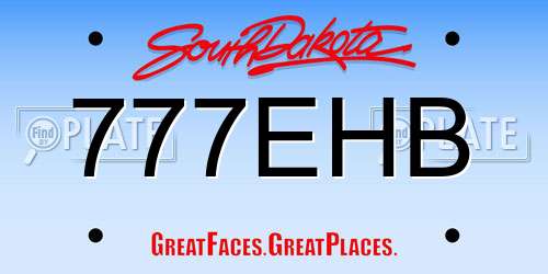 777EHB South Dakota License Plate