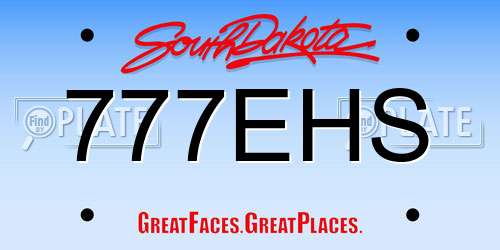 777EHS South Dakota License Plate