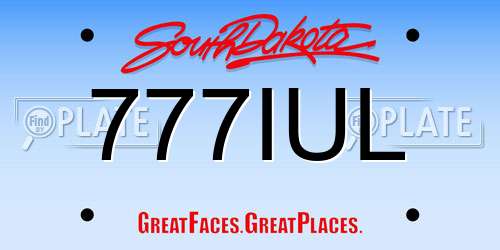 777IUL South Dakota License Plate