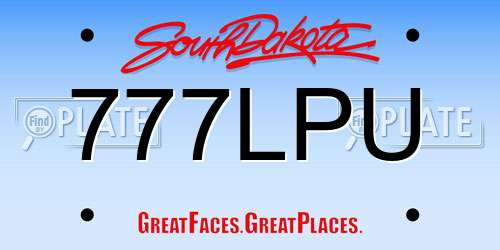 777LPU South Dakota License Plate