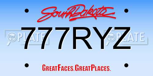 777RYZ South Dakota License Plate