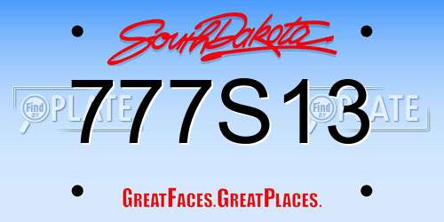 777S13 South Dakota License Plate