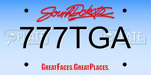 777TGA South Dakota License Plate