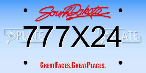 777X24 South Dakota License Plate
