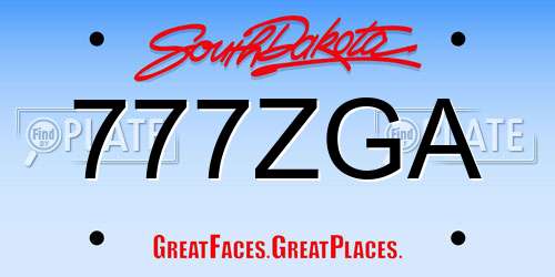777ZGA South Dakota License Plate