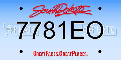 7781EO South Dakota License Plate