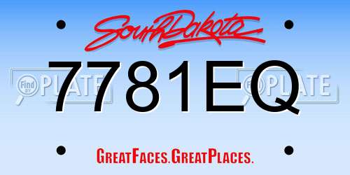 7781EQ South Dakota License Plate