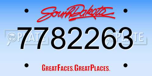 7782263 South Dakota License Plate