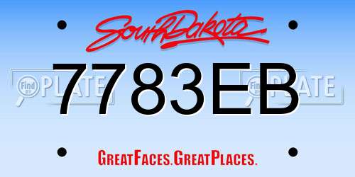 7783EB South Dakota License Plate