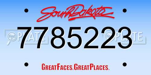 7785223 South Dakota License Plate
