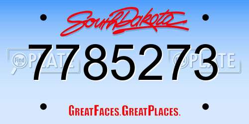 7785273 South Dakota License Plate
