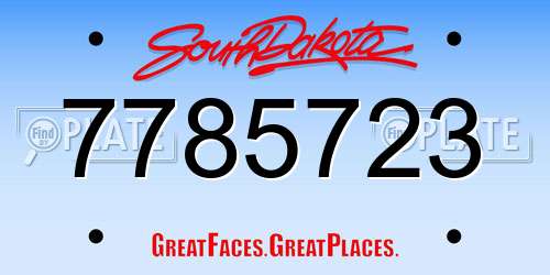 7785723 South Dakota License Plate
