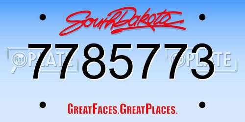 7785773 South Dakota License Plate