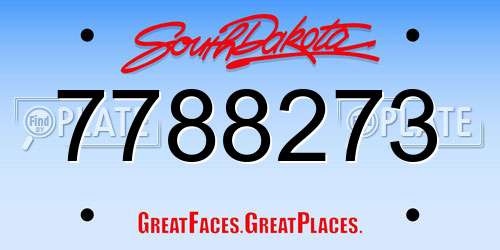 7788273 South Dakota License Plate