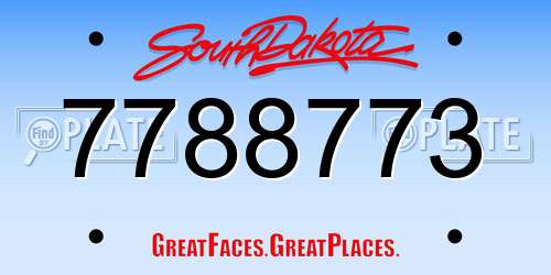 7788773 South Dakota License Plate