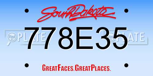 778E35 South Dakota License Plate