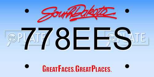 778EES South Dakota License Plate