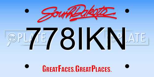 778IKN South Dakota License Plate