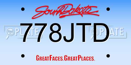 778JTD South Dakota License Plate