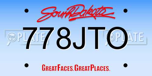 778JTO South Dakota License Plate