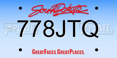 778JTQ South Dakota License Plate