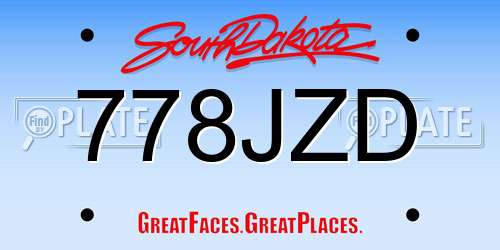778JZD South Dakota License Plate