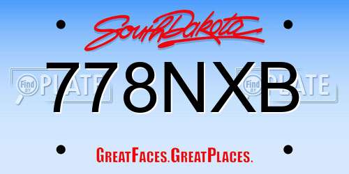 778NXB South Dakota License Plate