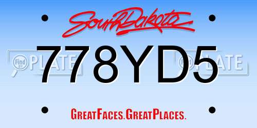 778YD5 South Dakota License Plate