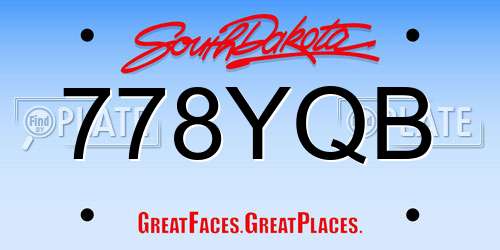 778YQB South Dakota License Plate