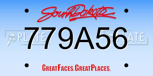779A56 South Dakota License Plate
