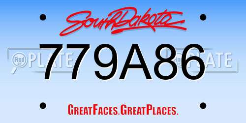 779A86 South Dakota License Plate