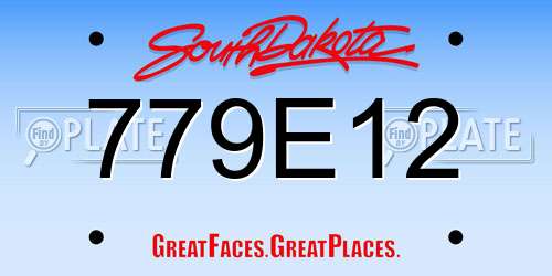 779E12 South Dakota License Plate